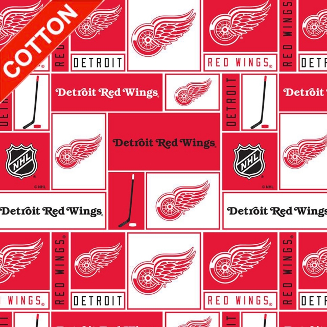 ⛸️⛸️⛸️Detroit Red Wings NHL Cotton Fabric